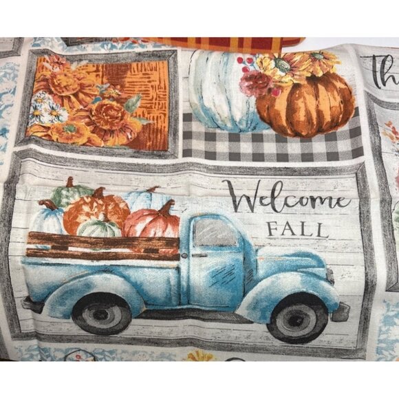 Quilting Fabric Bundle 4 Fat Quarters Truck Pumpkin 3 Yds Plaid Orange Autumn - Picture 4 of 6